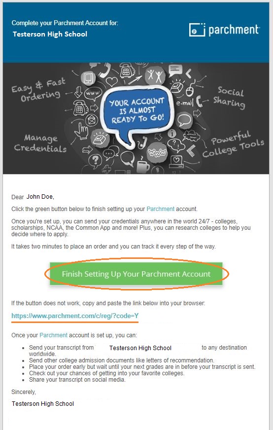 Store a copy of your high school transcript in your account for free